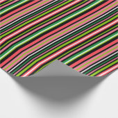 Rosa und grün gestreift geschenkpapier (Ecke)