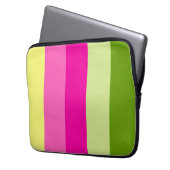 Rosa und grün gestreifter Block Notebookgehäuse Laptopschutzhülle (Vorderseite Links)