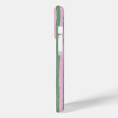 Rosa und grün gestreifter, personalisierter Name P Case-Mate iPhone Hülle (Rückseite / Links)