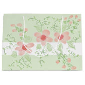 Rosa und Grün Große Geschenktüte (Vorderseite)