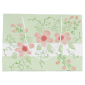 Rosa und Grün Große Geschenktüte (Rückseite)