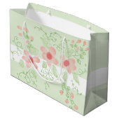 Rosa und Grün Große Geschenktüte (Rückseite Schrägansicht)