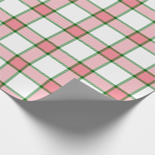Rosa und grün Kariert Geschenkpapier (Ecke)