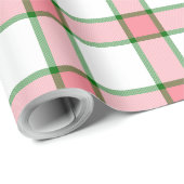 Rosa und grün Kariert Geschenkpapier (Rolleneckpunkt)