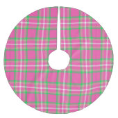 Rosa und Grün kariert Polyester Weihnachtsbaumdecke (Vorderseite)