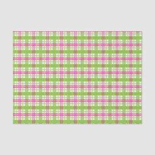 Rosa und grün Kariert Seidenpapier