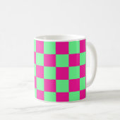 Rosa und grün kariertes Druckmuster Kaffeetasse (VorderseiteRechts)