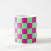 Rosa und grün kariertes Druckmuster Kaffeetasse (Mittel)
