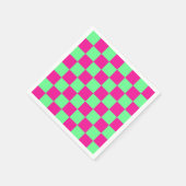 Rosa und grün kariertes Druckmuster Serviette (Ecke)