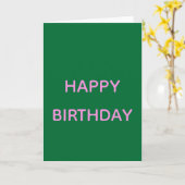 Rosa und Grün Karte (Gelbe Blume)