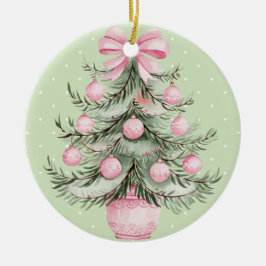 Rosa und Grün Keramik Ornament