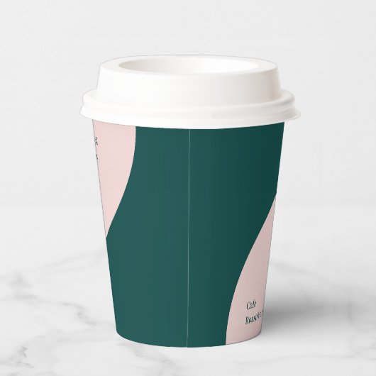 Rosa und Grün | Kundenspezifischer Farbblock Pappbecher (Rechts)