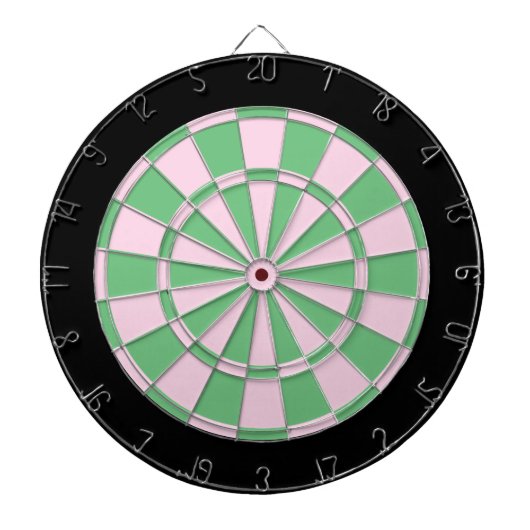Rosa und Grün mit schwarzer Umrandung Dartscheibe (vorne)