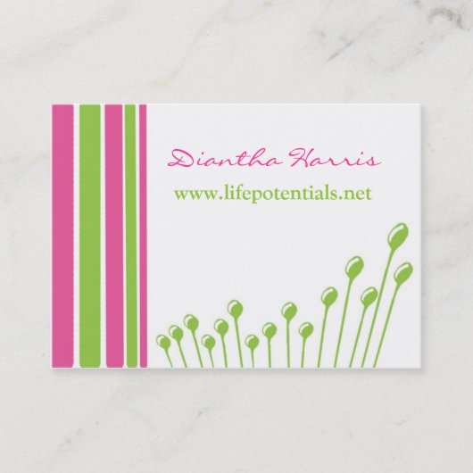 Rosa und Grün modern Visitenkarte (Vorderseite)