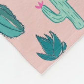 Rosa-und Grün-niedliches Kaktus-Muster Fleecedecke (Ecke)