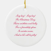 Rosa und grün Polka Dot Love Bird auf dem Zweig Keramik Ornament (Hinten)