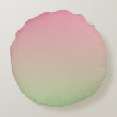 Rosa und Grün Rundes Kissen (Rückseite)