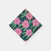 Rosa und grüne Abstrakte Blüten Serviette (Ecke)