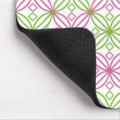 Rosa und grüne abstrakte Kreise Mousepad (Ecke)