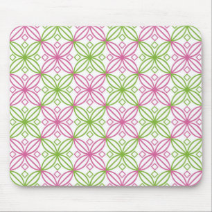 Rosa und grüne abstrakte Kreise Mousepad