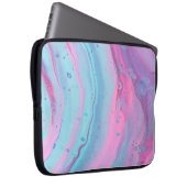 Rosa und grüne abstrakte Kunst Laptopschutzhülle (Vorne Rechts)