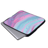 Rosa und grüne abstrakte Kunst Laptopschutzhülle (Vorne Knopf)