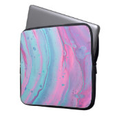 Rosa und grüne abstrakte Kunst Laptopschutzhülle (Vorderseite Links)