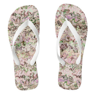 rosa und grüne Abstraktion Badesandalen