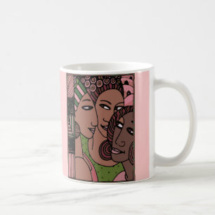 Rosa und grüne Afroamerikaner-Frauen Kaffeetasse