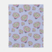 Rosa und grüne Alien Quallen Blume Fleecedecke (Vorderseite)