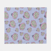 Rosa und grüne Alien Quallen Blume Fleecedecke (Vorderseite (Horizontal))