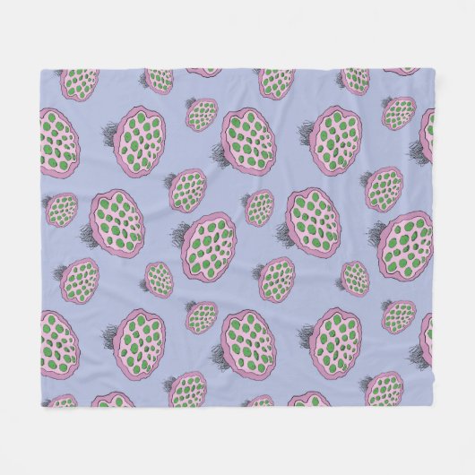 Rosa und grüne Alien Quallen Blume Fleecedecke (Vorderseite (Horizontal))
