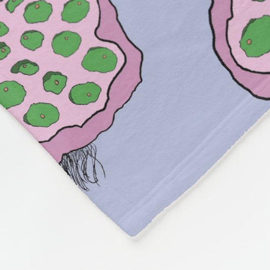 Rosa und grüne Alien Quallen Blume Fleecedecke (Ecke)