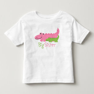 Rosa und grüne Alligatoren Große Schwester Kleinkind T-shirt