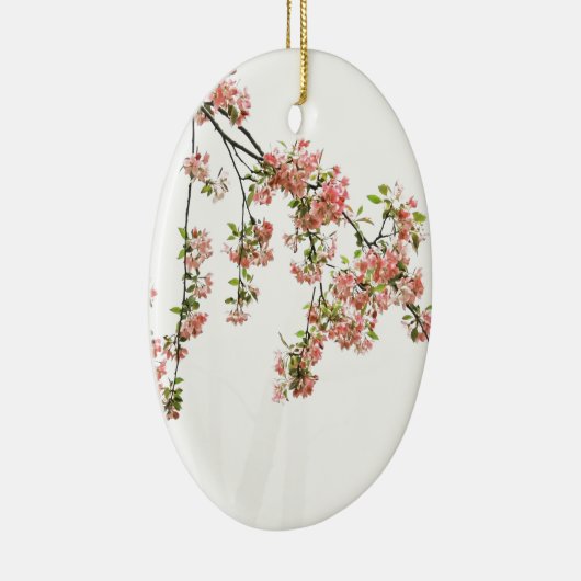 Rosa und grüne Apfelblüten Keramikornament (Rechts)