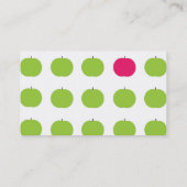 Rosa und grüne Apple-Lehrer-Visitenkarten Visitenkarte (Rückseite)