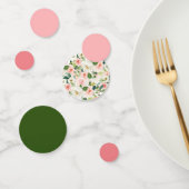 Rosa und grüne Aquarellblumen Konfetti (Gruppe)