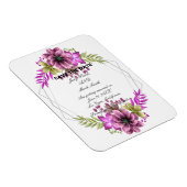 Rosa und grüne Aquarellblumen Save the Date Magnet (Rechte Seite)