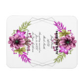 Rosa und grüne Aquarellblumen Save the Date Magnet (Horizontal)