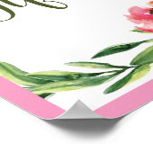 Rosa und grüne Aquarellfarben - Blumengeschenke Un Poster (Ecke)