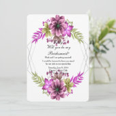 Rosa und grüne Aquarellmönche Einladung (Stehend Vorderseite)