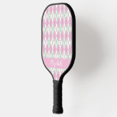 Rosa und grüne Argyle-Vorbereitung mit modernem Na Pickleball Schläger (Links)