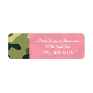 Rosa und grüne Armee-Tarnung-Camo-Adressetiketten