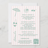 Rosa und grüne Bachelorette-Wochenende in Palm Spr Einladung (Rückseite)