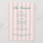 Rosa und grüne Bachelorette - Wochenendreise Programm (Vorderseite)