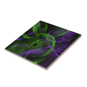 Rosa und grüne Blase Keramik Tile Fliese