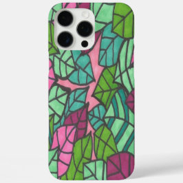 Rosa und grüne Blätter drucken iPhone 16 Pro Max Hülle