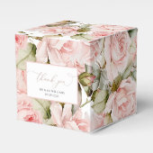 Rosa und Grüne Blätter Hochzeitsgürtel Geschenkschachtel (Vorderseite)