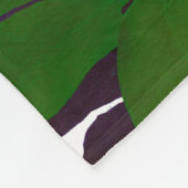 Rosa und grüne Blätter Kunst Fleece Decke (Ecke)