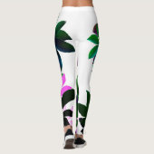 Rosa und grüne Blätter Leggings (Rückseite)